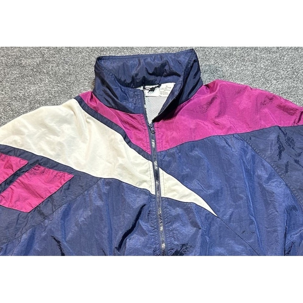 Vintage 90s M Sport Windbreaker Jacket XL Colorblock Nylon Retro Navy Pink White